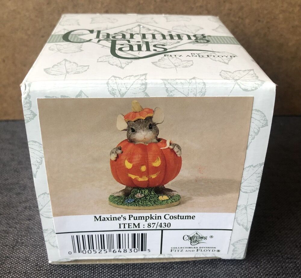 Vintage Halloween Mouse Maxine’s Pumpkin Costume Charming Tails Fitz & Floyd Box